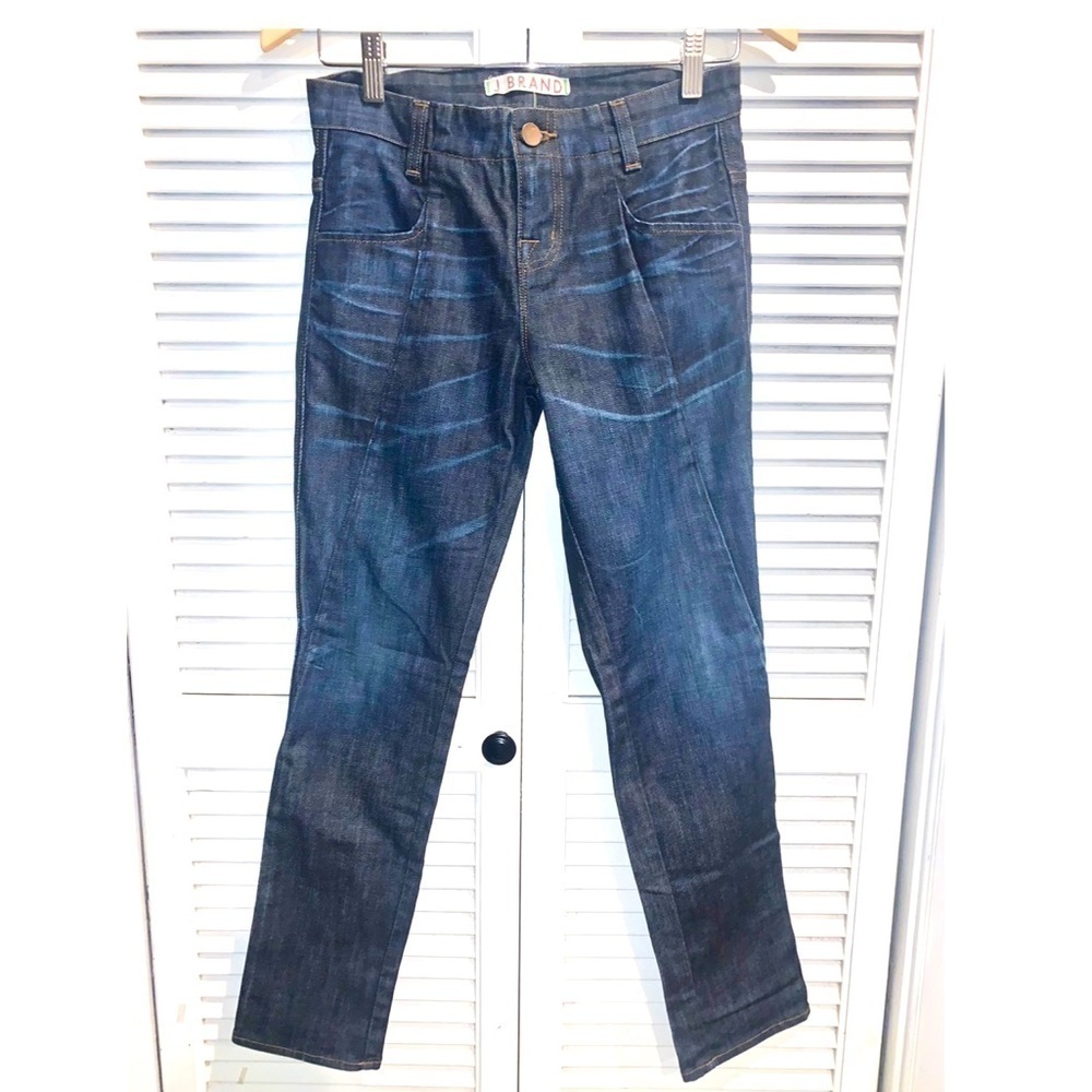 JBrand Skinny Jeans dark wash with dyed streaks Size 28